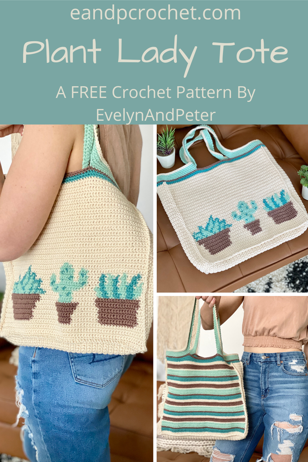 Succulent Crochet Satchel Bag