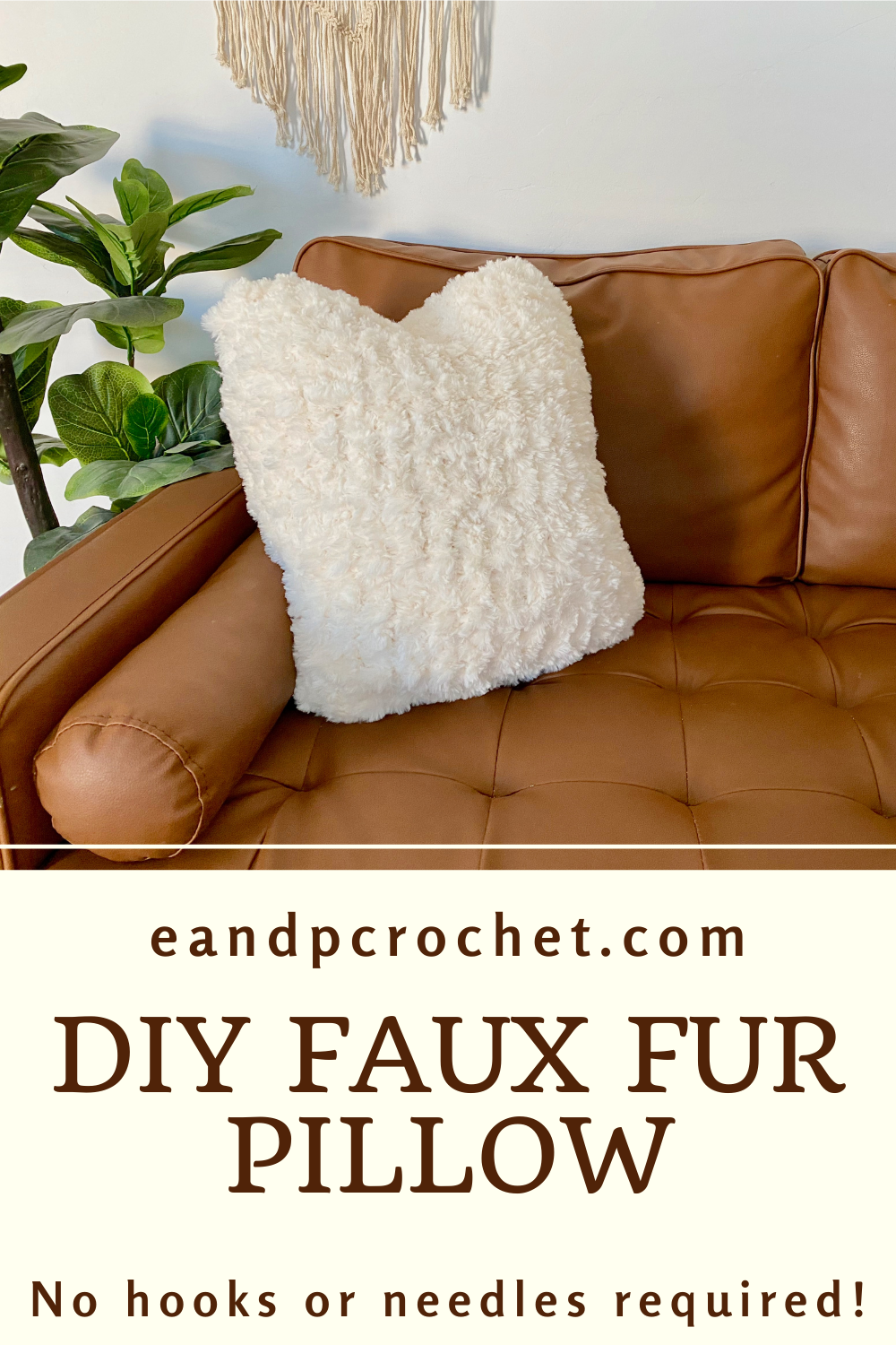 DIY Faux Fur Pillow- Off The Hook Yarn - Evelyn And Peter Crochet
