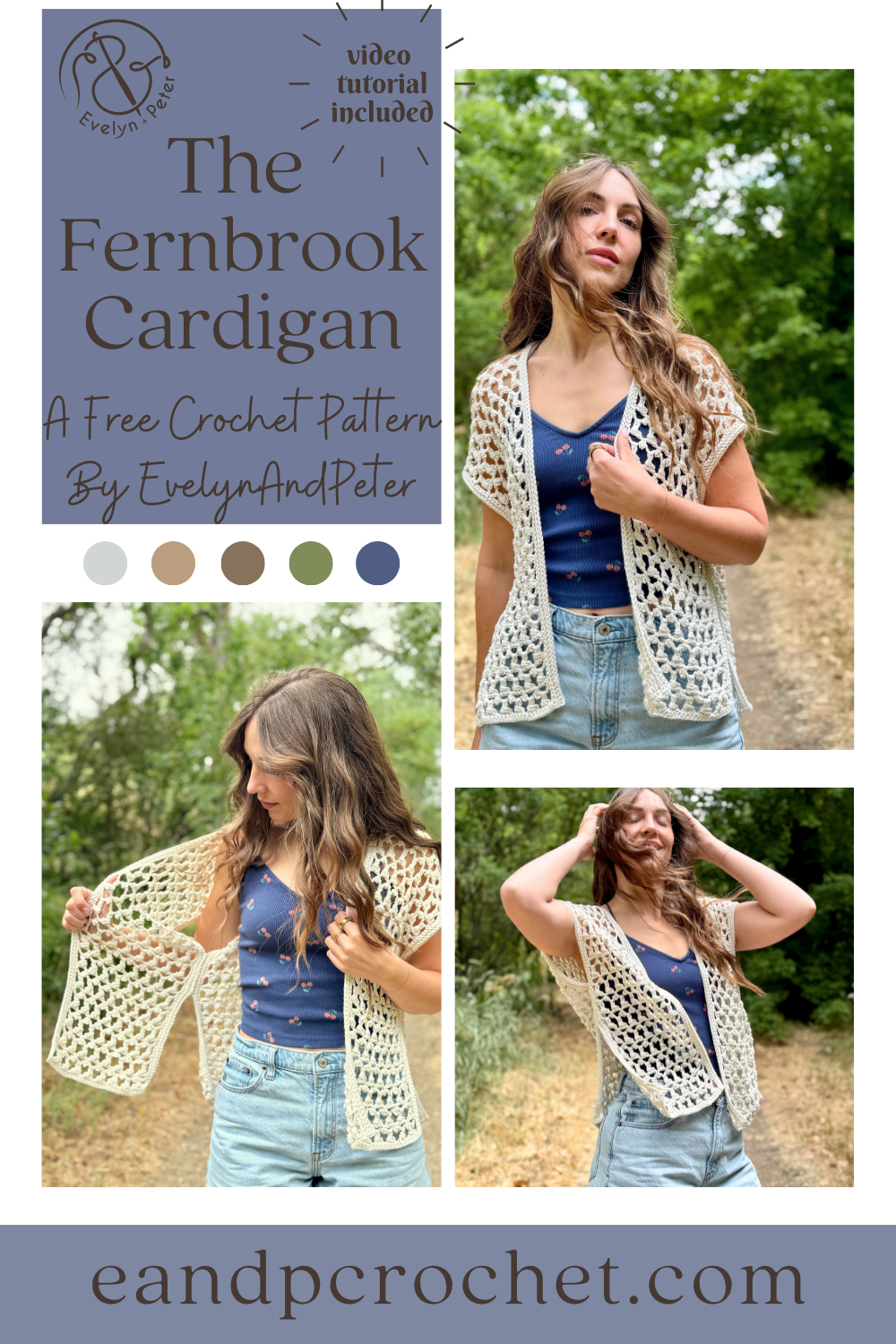 Fernbrook Cardigan Crochet Pattern - Evelyn And Peter Crochet